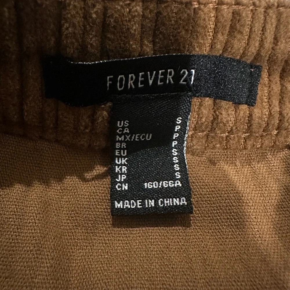 Forever 21 Tan Corduroy Mini Skirt